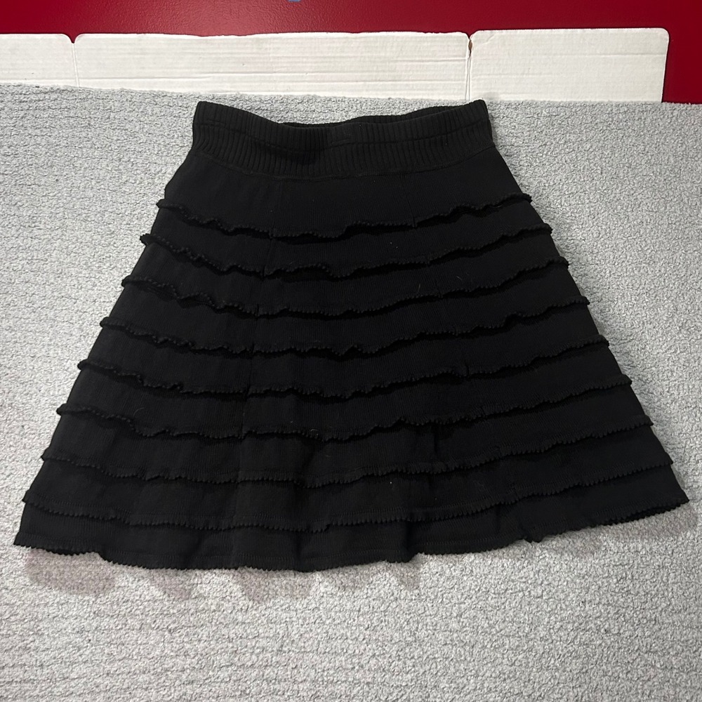 Hanna‎ Andersson Skirt Tiered Ruffle L Black Coquette Balletcore Aesthetic